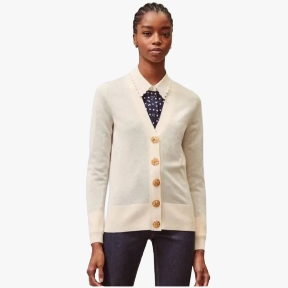 Tory Burch 100% Merino Wool Women’s Sweater/Cardigan - Size: XS - Picture 3 of 17